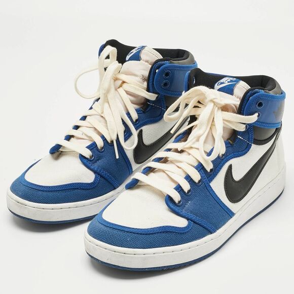 Air Jordans Multicolor Canvas And Leather Jordan 1 Retro Ajko Storm Blue